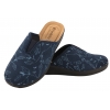 INBLU CF-49 TEKSTYLNE DOMOWE DAMSKIE KAPCIE PAPCIE KLAPKI KOTURN PU granatowe