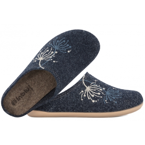 INBLU GF-30 DOMOWE DAMSKIE KAPCIE PAPCIE KLAPKI PU FILC granatowe