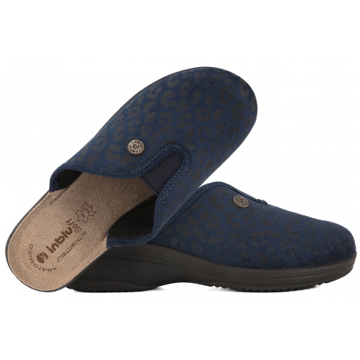 INBLU LV-16 TEKSTYLNE DOMOWE DAMSKIE KAPCIE PAPCIE KLAPKI SKÓRA KOTURN PU granat