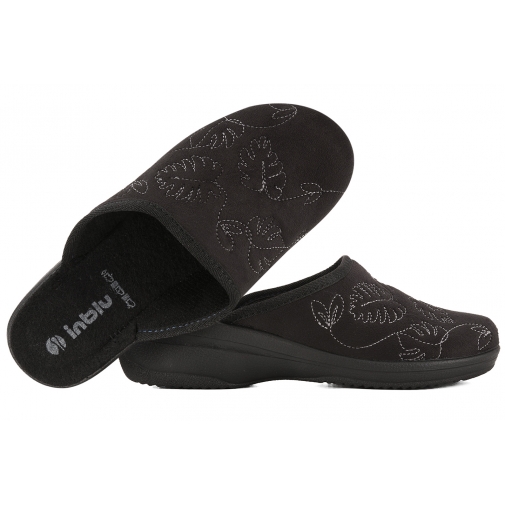 INBLU LV-18 TEKSTYLNE DOMOWE DAMSKIE KAPCIE PAPCIE KLAPKI KOTURN PU bordo
