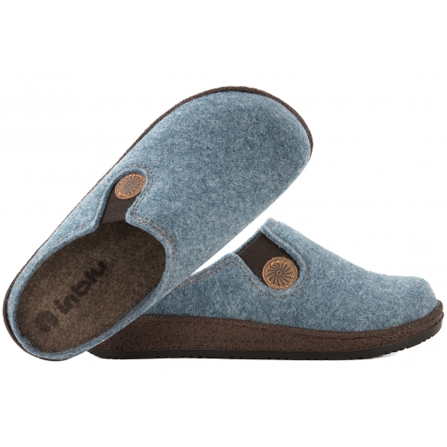 INBLU NL-10 DOMOWE DAMSKIE KAPCIE PAPCIE KLAPKI PU FILC niebieskie