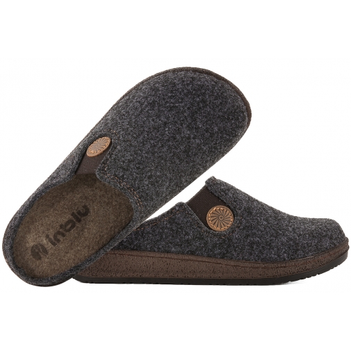 INBLU NL-10 DOMOWE DAMSKIE KAPCIE PAPCIE KLAPKI PU FILC grafitowe