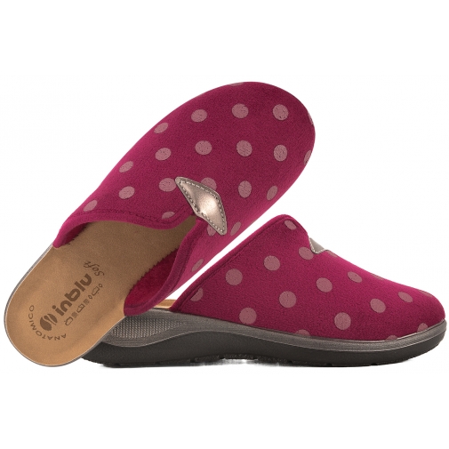 INBLU OD-14 TEKSTYLNE DOMOWE DAMSKIE KAPCIE PAPCIE KLAPKI KOTURN PU bordowe