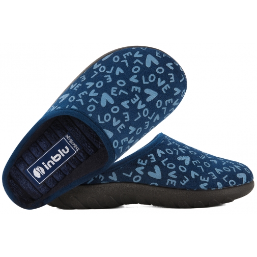 INBLU ET-32 TEKSTYLNE DOMOWE DAMSKIE KAPCIE KLAPKI PAPCIE PU