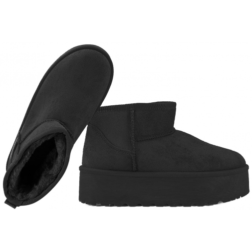 POTOCKI 25-16322BK ŚNIEGOWCE BOTKI OCIEPLANE KOZACZKI NA PLATFORMI MIKROFIBRA