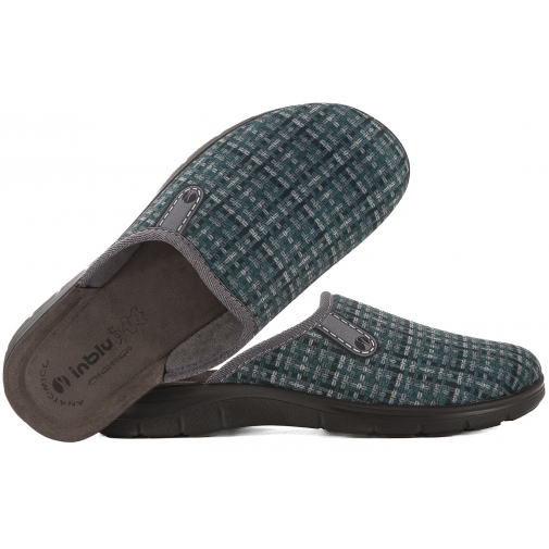 INBLU BG-61 TEKSTYLNE DOMOWE MĘSKIE KAPCIE PAPCIE KLAPKI SKÓRA PU