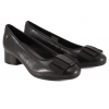 MACIEJKA P7220-01/00-7 PÓŁBUTY DAMSKIE CZÓŁENKA NA OBCASIE SKÓRZANE czarne