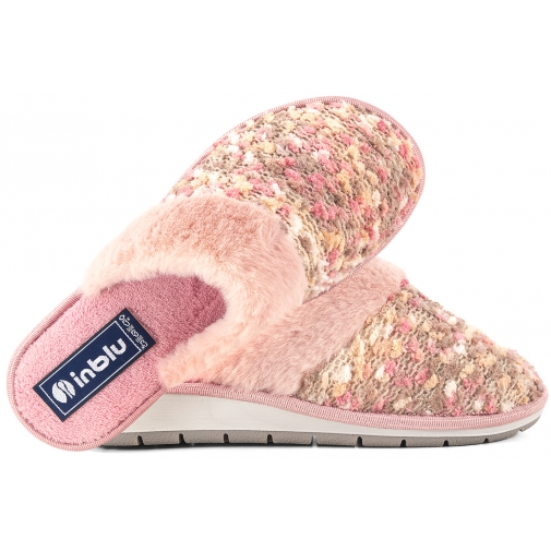 INBLU LB-109 TEKSTYLNE DOMOWE DAMSKIE KAPCIE PAPCIE KLAPKI PU