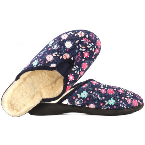 ADANEX 29846 TEKSTYLNE DOMOWE DAMSKIE KAPCIE PAPCIE OCIEPLANE WEŁNĄ BIO PU