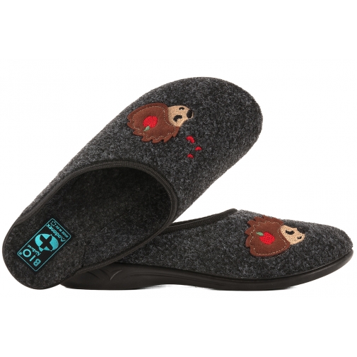 ADANEX 29974 DOMOWE DAMSKIE KAPCIE PAPCIE KLAPKI FILCOWE BIO PU