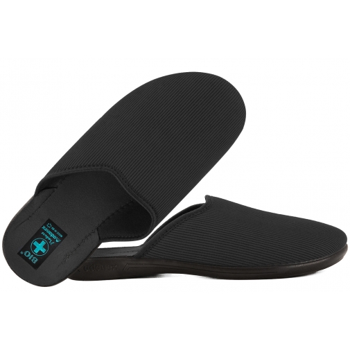 ADANEX 30031 TEKSTYLNE DOMOWE MĘSKIE KAPCIE PAPCIE KLAPKI BIO PU czarne