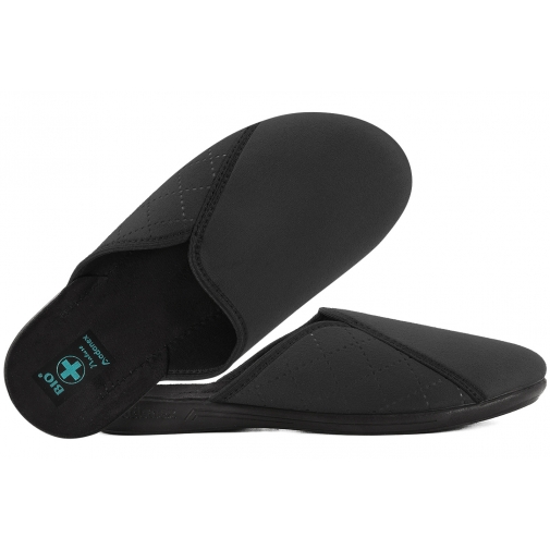 ADANEX 29998 TEKSTYLNE DOMOWE MĘSKIE KAPCIE PAPCIE KLAPKI BIO PU czarne