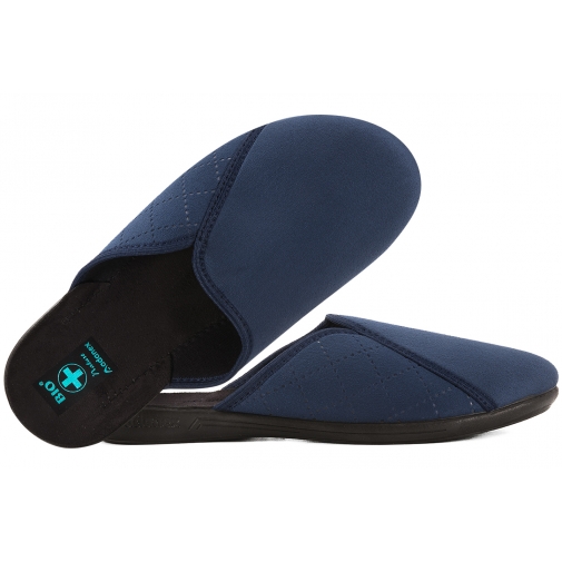 ADANEX 29999 TEKSTYLNE DOMOWE MĘSKIE KAPCIE PAPCIE KLAPKI BIO PU granatowe