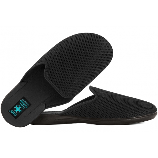 ADANEX 29992 TEKSTYLNE DOMOWE MĘSKIE KAPCIE PAPCIE KLAPKI BIO PU czarne