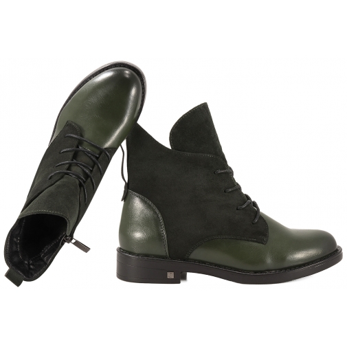 POTOCKI 25-12080 TRZEWIKI OCIEPLANE BOTKI ZIMOWE KOZAKI zielone