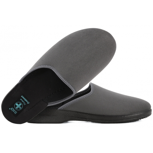ADANEX 29877 TEKSTYLNE DOMOWE MĘSKIE KAPCIE PAPCIE KLAPKI BIO PU grafit