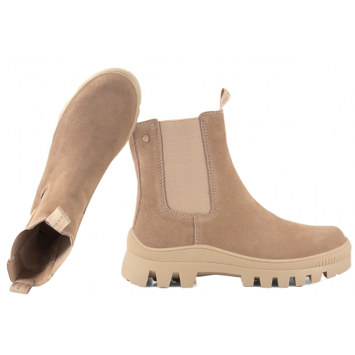 FILIPPO DBT4163 BOTKI DAMSKIE KOZACZKI ZIMOWE OCIEPLANE ZAMSZOWE beż