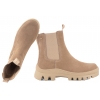 FILIPPO DBT4163 BOTKI DAMSKIE KOZACZKI ZIMOWE OCIEPLANE ZAMSZOWE beż