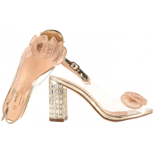 D&A S.BARSKI MR52-237 SANDAŁY DAMSKIE ŻELOWE TRANSPARENTNE CZÓŁENKA NA OBCASIE