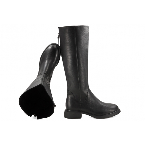 D&A S.BARSKI JC52-837 SKÓRZANE KOZAKI DAMSKIE WYSOKIE OFICERKI czarne