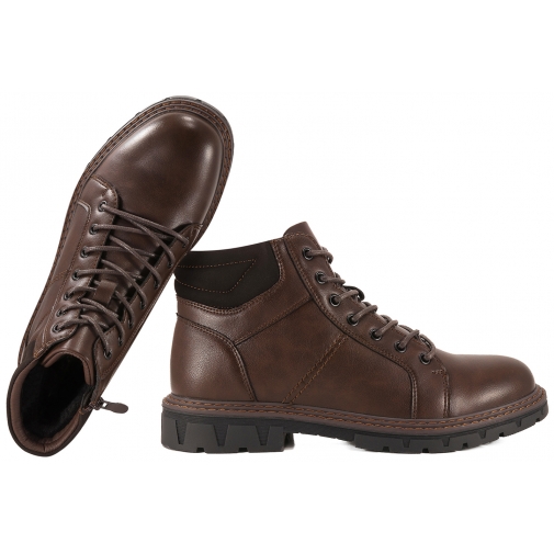 VANHORN 25-71307BR TRZEWIKI ZIMOWE OCIEPLANE MĘSKIE KOZAKI TRAPERKI brązowe