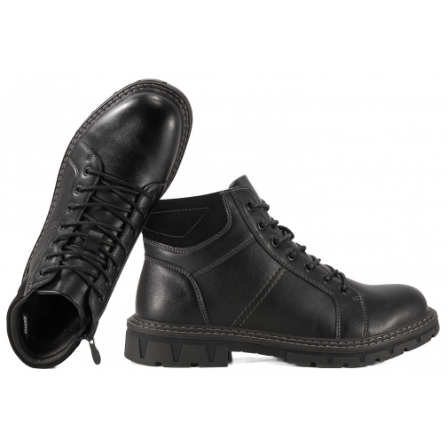 VANHORN 25-71307BK TRZEWIKI ZIMOWE OCIEPLANE MĘSKIE KOZAKI TRAPERKI czarne