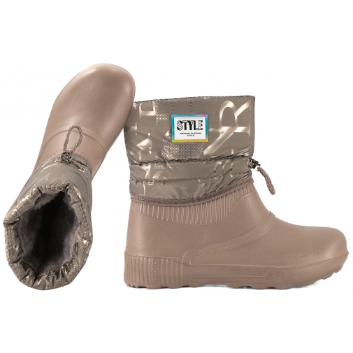 REALPAKS E-547 ŚNIEGOWCE DAMSKIE KALOSZE ZIMOWE OCIEPLANE EVA gold