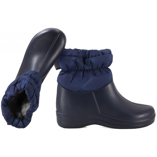 REALPAKS D-337 ŚNIEGOWCE DAMSKIE KALOSZE ZIMOWE OCIEPLANE PIANKA EVA granatowe