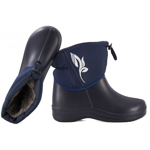 REALPAKS D-335 ŚNIEGOWCE DAMSKIE KALOSZE ZIMOWE OCIEPLANE PIANKA EVA granatowe