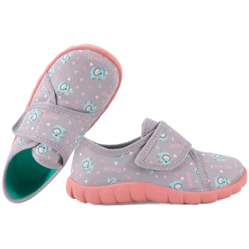 BEFADO 457P007 TEKSTYLNE DOMOWE DZIEWCZĘCE KAPCIE PAPCIE RZEP FLEXI-B