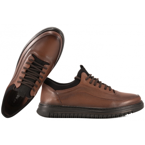 NANDOO 2003 PÓŁBUTY CASUAL SNEAKERSY SKÓRZANE MĘSKIE brązowe