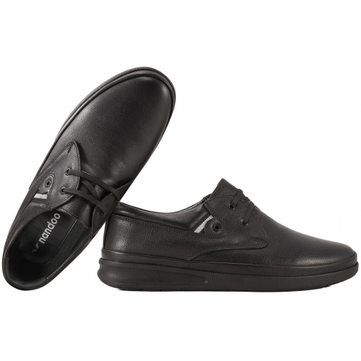 NANDOO 1708 PÓŁBUTY CASUAL SNEAKERSY SKÓRZANE MĘSKIE czarne