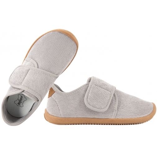 BEFADO 904X001 TEKSTYLNE DOMOWE DZIECIĘCE KAPCIE PAPCIE BAREFOOT RZEP szare