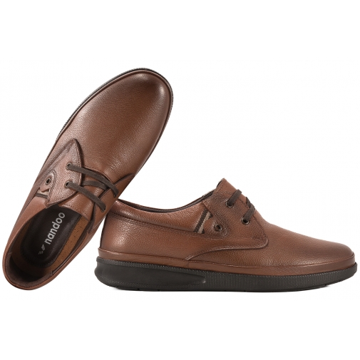 NANDOO 1708 PÓŁBUTY CASUAL SNEAKERSY SKÓRZANE MĘSKIE brązowe