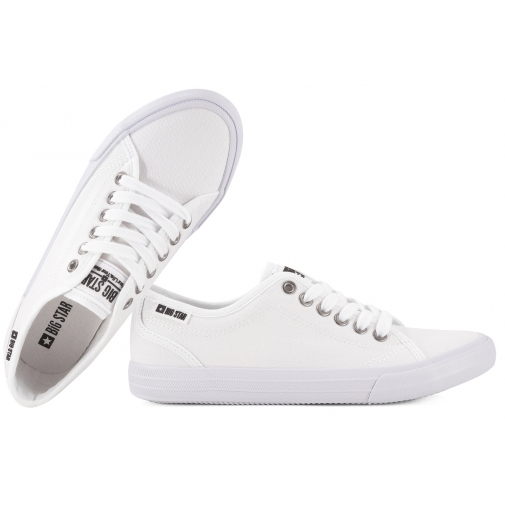 BIG STAR W274835 PÓŁTRAMPKI DAMSKIE TENISÓWKI TEKSTYLNE TRAMPKI białe