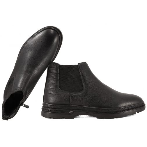 NANDOO 2001 TRZEWIKI OCIEPLANE SZTYBLETY ZIMOWE CASUAL MĘSKIE SKÓRZANE czarne