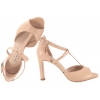 BRAVO MODA 1858 SANDAŁY DAMSKIE SZPILKI SKÓRZANE beżowe
