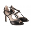 BRAVO MODA 1858 SANDAŁY DAMSKIE SZPILKI SKÓRZANE czarne