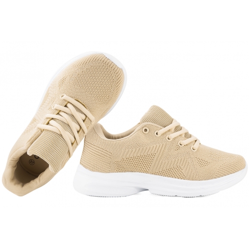 ATLETICO XY-14301 BUTY SPORTOWE SNEAKERSY MŁODZIEŻOWE DAMSKIE beżowe