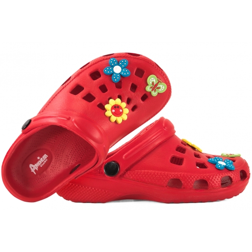 AMERICAN CLUB 2339-3 KLAPKI SANDAŁKI DZIECIĘCE Z PIANKI EVA czerwone