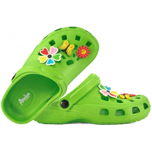 AMERICAN CLUB 2339-3 KLAPKI SANDAŁKI DZIECIĘCE Z PIANKI EVA zielone