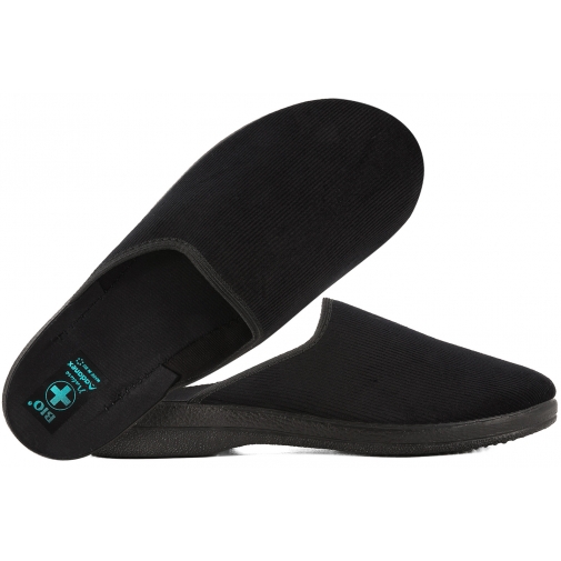 ADANEX 29594 TEKSTYLNE DOMOWE MĘSKIE KAPCIE PAPCIE KLAPKI BIO PU czarne