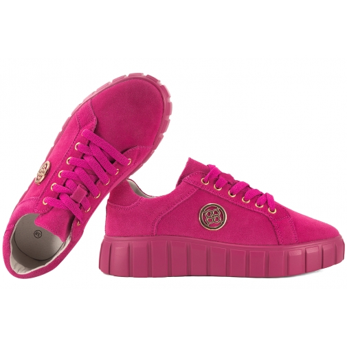 ATLETICO LADIE'S STYLE 2279S SNEAKERSY DAMSKIE PÓŁBUTY SKÓRZANE fuksja