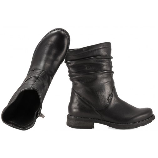 AXEL 4470 KOZAKI SKÓRZANE OCIEPLANE DAMSKIE BOTKI ZIMOWE czarne