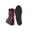 AXEL 4092 KOZACZKI SKÓRZANE OCIEPLANE DAMSKIE BOTKI ZIMOWE NA KOTURNIE rubin