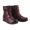 AXEL 4092 KOZACZKI SKÓRZANE OCIEPLANE DAMSKIE BOTKI ZIMOWE NA KOTURNIE rubin