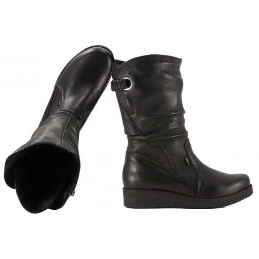 AXEL 4400 KOZAKI SKÓRZANE OCIEPLANE DAMSKIE BOTKI ZIMOWE czarne
