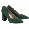 SERGIO LEONE PB216 CZÓŁENKA DAMSKIE PÓŁBUTY NA OBCASIE EKO ZAMSZ zielone