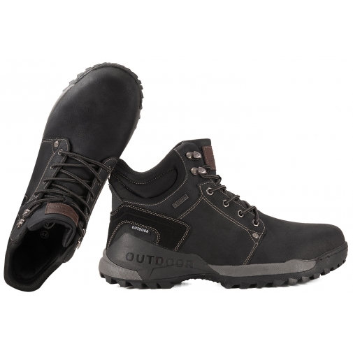 EMAKS W121-A TRZEWIKI ZIMOWE Z MEMBRANĄ TRAPERY OCIEPLANE MĘSKIE czarne