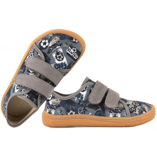 FRODDO G1700379-27 BAREFOOT PÓŁBUTY TEKSTYLNE KAPCIE TRAMPKI SKÓRA WKŁADKA